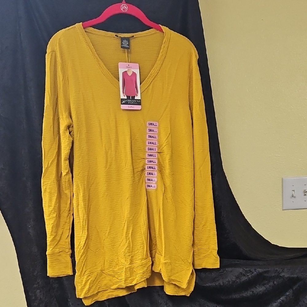 Adrianna Papell Yellow Relaxed Blouse